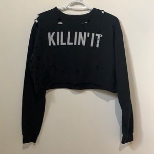 “Killin’it” long sleeve crop top